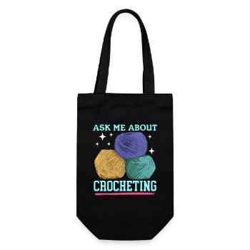 Crochet Crochet Crochet fil Crochet cadeau - Sac à bouteille - noir - Devant