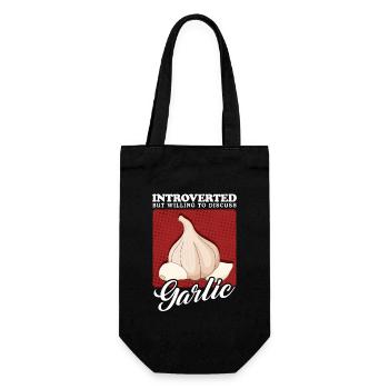 Knoblauch Knoblauchzehe Geschenk - Geschenkbeutel für Flaschen - Schwarz - Vorne