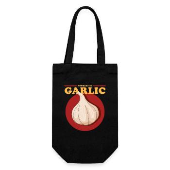 Knoblauch Knoblauchliebhaber Geschenk - Geschenkbeutel für Flaschen - Schwarz - Vorne