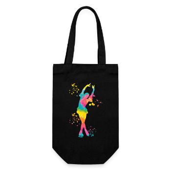 Eiskunstläufer Schlittschuhlaufen Eiskunstlauf - Geschenkbeutel für Flaschen - Schwarz - Vorne