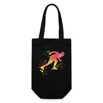 Speed skater Sportswoman Speed Skating - Gift Bag for Bottles - black - Front