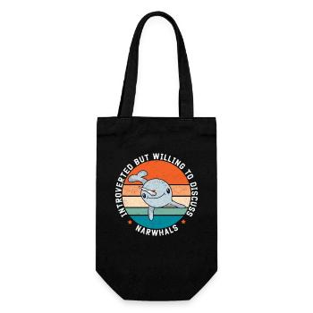 Narwhal Narwhal Whale Narwhal Whales Gift - Gift Bag for Bottles - black - Front