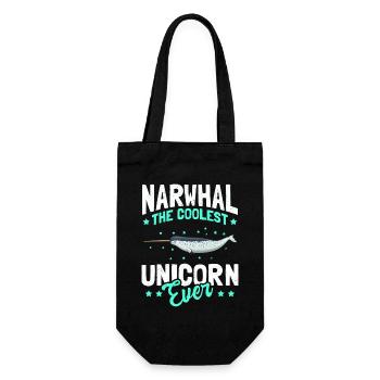Narwhal Whale Narwhal Narwhal Whales Gift - Gift Bag for Bottles - black - Front