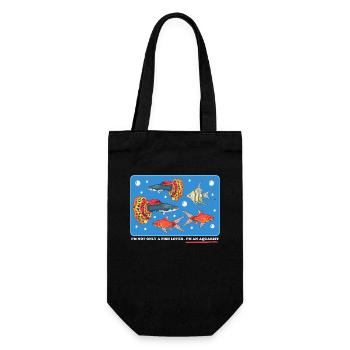 Aquarium Aquarist Aquaristics Gift - Gift Bag for Bottles - black - Front