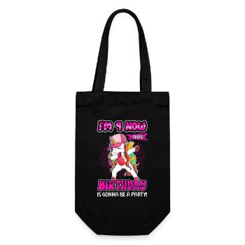 9. Geburtstag 9 Jahre alt Geschenkidee Geschenk - Geschenkbeutel für Flaschen - Schwarz - Vorne