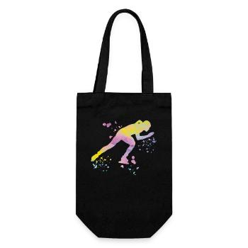 Speed skater Sportswoman Speed Skating - Gift Bag for Bottles - black - Front