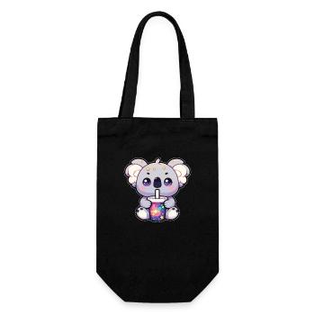 Koalas trinken Bubble Tea Galaxie Boba Koala - Geschenkbeutel für Flaschen - Schwarz - Vorne