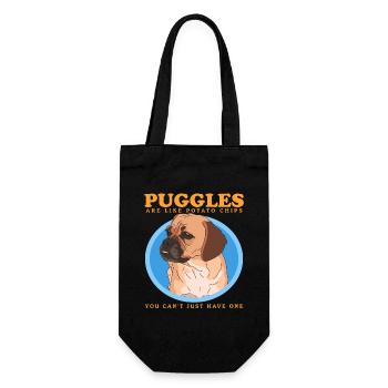 Puggle Dogs Dog Owners Dog Owner Gift - Gift Bag for Bottles - black - Front