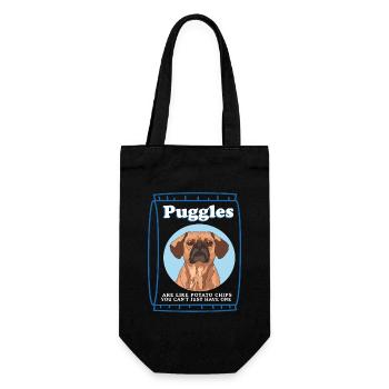 Puggle Dog Dog Owner Dog Owner Gift - Gift Bag for Bottles - black - Front