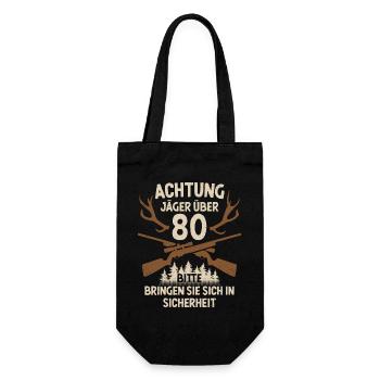 80. Geburtstag Jäger 80 Jahre Jagd - Geschenkbeutel für Flaschen - Schwarz - Vorne