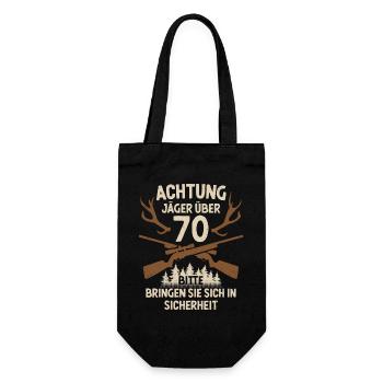 70. Geburtstag Jäger 70 Jahre Jagd - Geschenkbeutel für Flaschen - Schwarz - Vorne