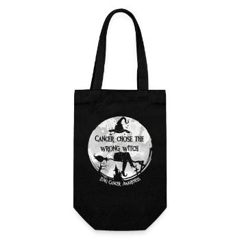 Krebs Hexe Weiß Lungenkrebs - Geschenkbeutel für Flaschen - Schwarz - Vorne