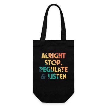 Quitting, regulating, and listening teachers - Gift Bag for Bottles - black - Front