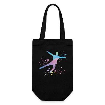 Eiskunstläufer Schlittschuhlaufen Eiskunstlauf - Geschenkbeutel für Flaschen - Schwarz - Vorne