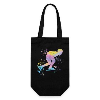 Speed skater Sportswoman Speed Skating - Gift Bag for Bottles - black - Front