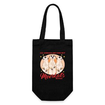 Meerkat Family Meerkat Gift - Gift Bag for Bottles - black - Front