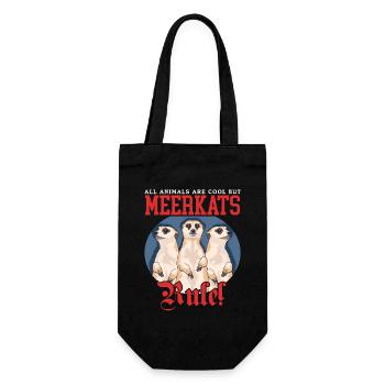 Meerkat Family Funny Meerkat Gift - Gift Bag for Bottles - black - Front