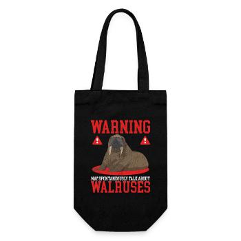 Walross Walroß Walrus Walrosse Geschenk - Geschenkbeutel für Flaschen - Schwarz - Vorne