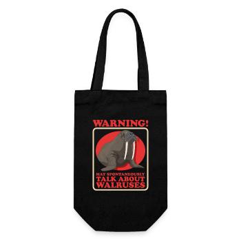Walross Walroß Walrosse Walrus Geschenk - Geschenkbeutel für Flaschen - Schwarz - Vorne