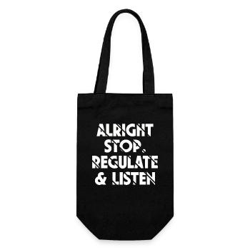 Stop Regulating and Listening Teacher - Gift Bag for Bottles - black - Front