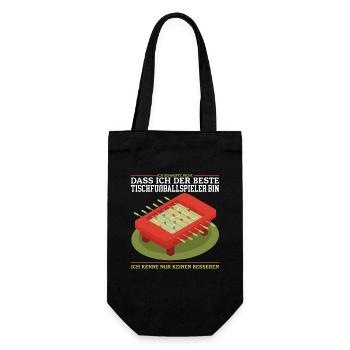 Tischfußball Tischkicker Kickern Krökeln Geschenk - Geschenkbeutel für Flaschen - Schwarz - Vorne