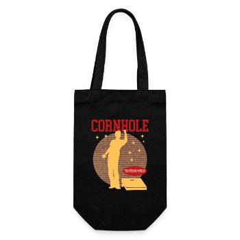 Cornhole Player Bean Bag Blind Hole Gift - Gift Bag for Bottles - black - Front