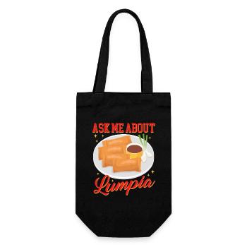 Lumpia Loempia Spring Roll Gift - Gift Bag for Bottles - black - Front