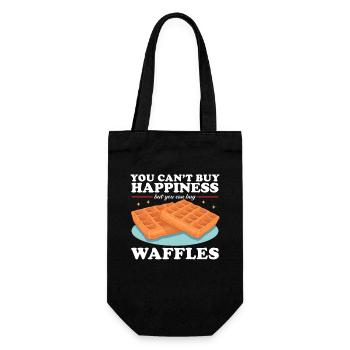 Waffle Waffle Lover Funny Waffles Gift - Gift Bag for Bottles - black - Front