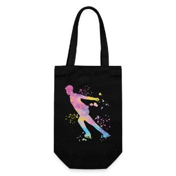 Eiskunstläufer Schlittschuhlaufen Eiskunstlauf - Geschenkbeutel für Flaschen - Schwarz - Vorne