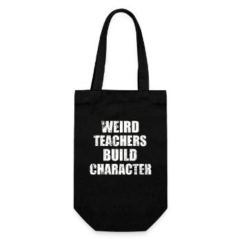 Weird Teachers Build Charakter Teacher - Geschenkbeutel für Flaschen - Schwarz - Vorne