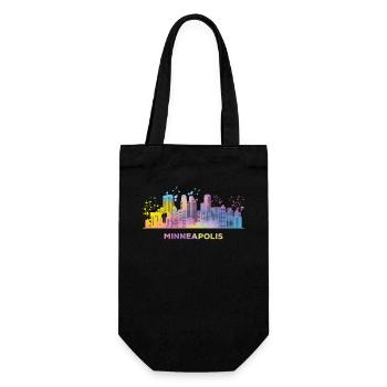 Minneapolitanische Skyline Minneapolis - Geschenkbeutel für Flaschen - Schwarz - Vorne
