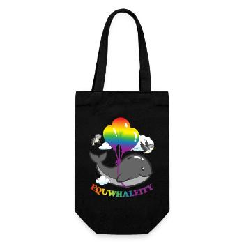 Equwhaleity Whale Soziale Gleichheit - Geschenkbeutel für Flaschen - Schwarz - Vorne