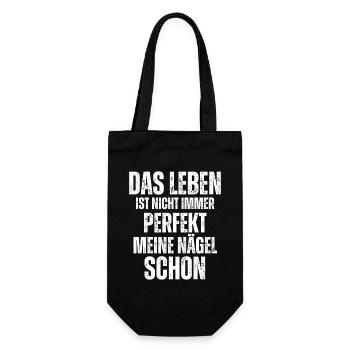 Das Leben Ist Nicht Immer Perfekt Maniküre - Geschenkbeutel für Flaschen - Schwarz - Vorne