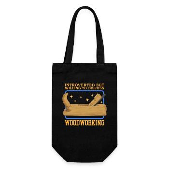 Holzarbeiten Schreiner Bastler Tischler Geschenk - Geschenkbeutel für Flaschen - Schwarz - Vorne