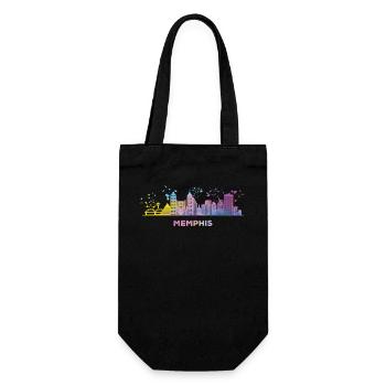 Memphean Skyline Memphis - Geschenkbeutel für Flaschen - Schwarz - Vorne