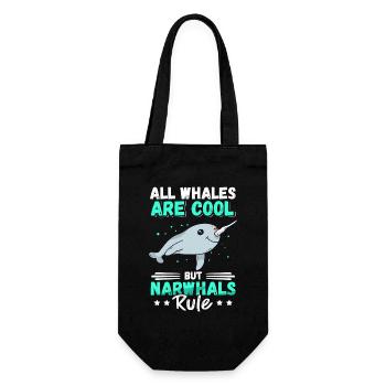 Narwhal Whale Narwhal Narwhal Whales Gift - Gift Bag for Bottles - black - Front