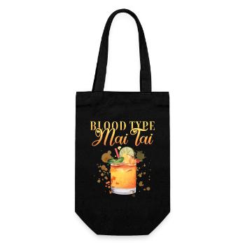 Groupe sanguin Mai Tai Enterrement de vie de jeune fille Barman - Sac à bouteille - noir - Devant