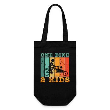 Ein Fahrrad 2 Kinder Retro Fahrrad Cargobike - Geschenkbeutel für Flaschen - Schwarz - Vorne