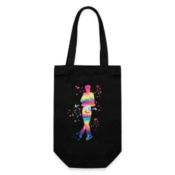 Eiskunstläufer Schlittschuhlaufen Eiskunstlauf - Geschenkbeutel für Flaschen - Schwarz - Vorne