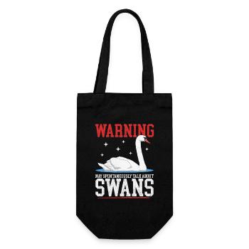 Schwan Schwäne Schwanenliebhaber Geschenk - Geschenkbeutel für Flaschen - Schwarz - Vorne