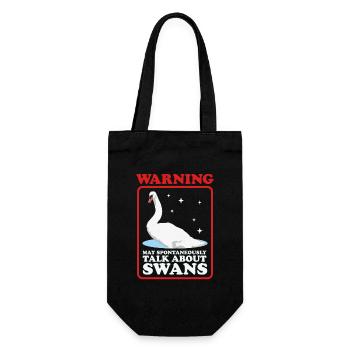 Schwan Schwanenliebhaber Schwäne Geschenk - Geschenkbeutel für Flaschen - Schwarz - Vorne
