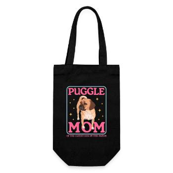 Puggle Mom Dog Owner Dog Mom Gift - Gift Bag for Bottles - black - Front