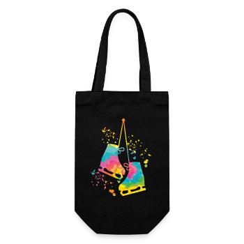 Eiskunstläufer Schlittschuhlaufen Eiskunstlauf - Geschenkbeutel für Flaschen - Schwarz - Vorne