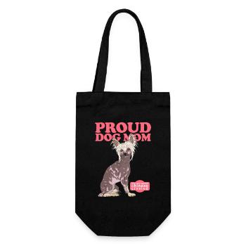Chinese Crested Mom Schopfhunde Geschenk - Geschenkbeutel für Flaschen - Schwarz - Vorne