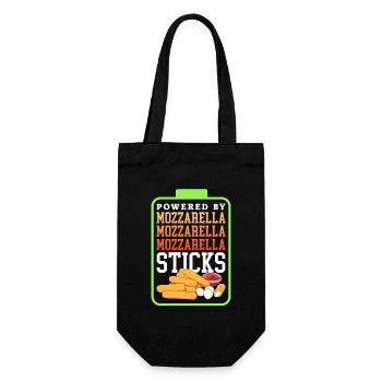 Mozzarella Sticks Käseliebhaber Geschenk - Geschenkbeutel für Flaschen - Schwarz - Vorne