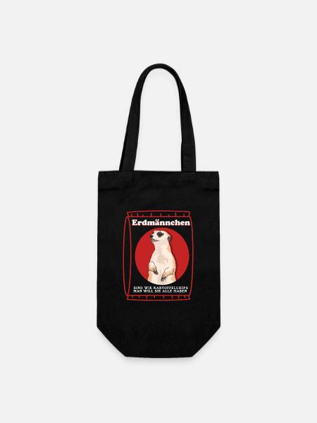Erdmännchen sind wie Erdmännchen Geschenk - Geschenkbeutel für Flaschen - Schwarz
