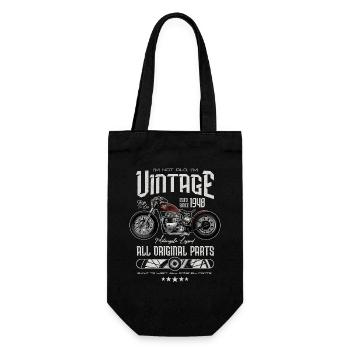 Vintage Motorrad Biker Motorrad Geburtstag 1948 - Geschenkbeutel für Flaschen - Schwarz - Vorne