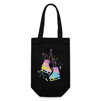 Eiskunstläufer Schlittschuhlaufen Eiskunstlauf - Geschenkbeutel für Flaschen - Schwarz - Vorne