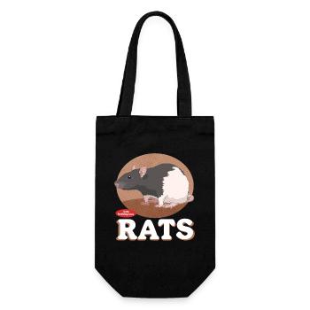 Rats, Rat Owner, Rat Lover Gift - Gift Bag for Bottles - black - Front
