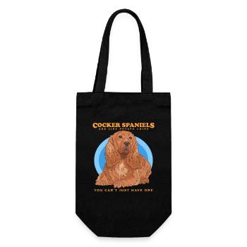 Cocker Spaniel Englische Cockerspaniel Geschenk - Geschenkbeutel für Flaschen - Schwarz - Vorne